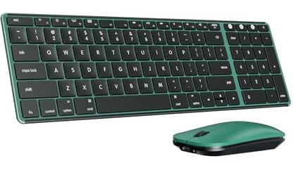 seenda SKM64-2 Bluetooth Keyboard and Mouse Combo for Mac, MacBook and iPad - color: Black & Green