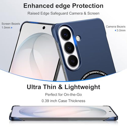 Frameless Slim Case for Samsung Galaxy S26, Silky Touch, Hard PC Matte Back, Exposed Sides Compatible with Mag-Safe, Anti-Scratch Shockproof Protective Cover for Samsung S26 5G (Blue) - color: Blue