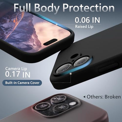 FireNova Magnetic for iPhone 17 Case, Compatible with MagSafe, [Integrated Silicone Camera Control Button] [Camera Protection] Anti-Scratch Microfiber Lining Phone Case, 6.3", Black - color: Black, size: Iphone 17