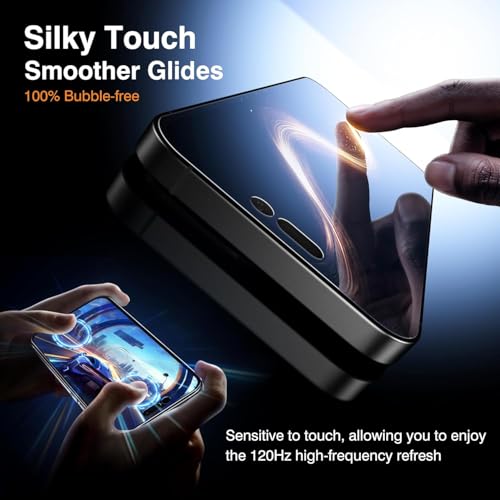 EZ-GLAZ-4+2 Pack for iPhone 15 Pro Privacy Screen Protector (6.1") - size: iPhone 15 Pro