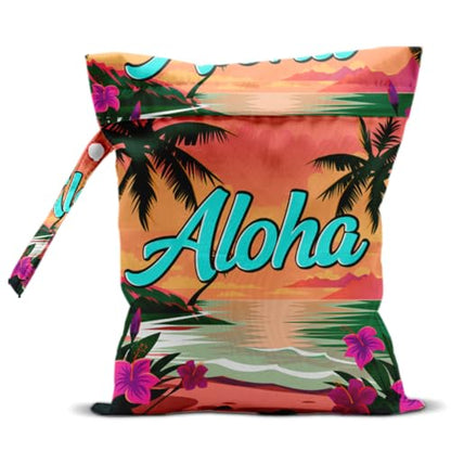 Aloha Wet Dry Waterproof Bag, Travel Laundry Wet Bag for Swimsuit - color: Aloha2