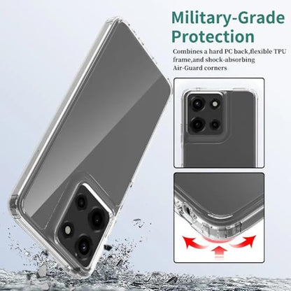 for Moto G 5G 2025 Case Crystal Clear Slim Hard Case Hybrid Shockproof Bumper with Tempered Glass Screen Protector Full Body Anti-Yellow Anti-Scratch Phone Protective Cover - color: Moto G 5G 2025
