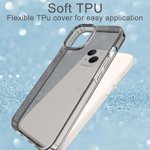 Phone Case for iPhone 14 Clear, [Crystal Clear][Non-Yellowing] Slim Shockproof Reinforced Drop Protective Flexible TPU Back Cover Phone Case for iPhone 14 Protective Case(Black) - color: Black