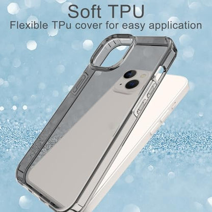 Phone Case for iPhone 14 Clear, [Crystal Clear][Non-Yellowing] Slim Shockproof Reinforced Drop Protective Flexible TPU Back Cover Phone Case for iPhone 14 Protective Case(Black) - color: Black