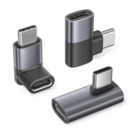 RUXELY USB C 90 Degree Adapter 3Pack,PD 100W 40Gbps Right Angle Extender