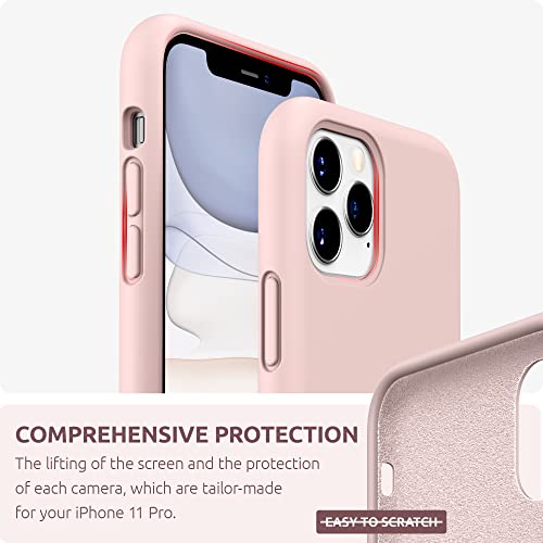 SURPHY Compatible with iPhone 11 Pro Max Case 6.5 inches, Thickened Liquid Silicone Phone Case (with Microfiber Lining) for iPhone 11 Pro Max 2019, Pink - color: Pink