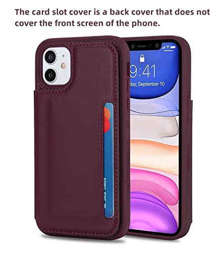 iCoverCase Compatible with iPhone 11 Case with Card Holder, Wallet Phone Case for Women Men RFID Blocking PU Leather Protective Case 6.1 Inch (Wine Red) - color: Wine Red