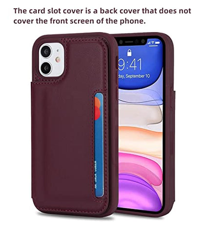 iCoverCase Compatible with iPhone 11 Case with Card Holder, Wallet Phone Case for Women Men RFID Blocking PU Leather Protective Case 6.1 Inch (Wine Red) - color: Wine Red