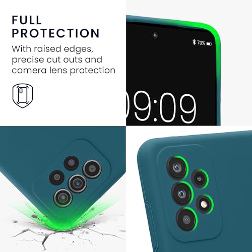 kwmobile Case Compatible with Samsung Galaxy A52 / A52 5G / A52s 5G Case - Slim TPU Silicone Phone Cover - Soft Touch Finish - Teal Matte - color: teal matte, size: Galaxy A52 / A52 5G / A52s 5G
