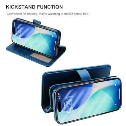 Bocasal Detachable Wallet Case Card Holder for iPhone 17 Air, Blue - color: Blue