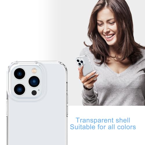 Phone Case For iPhone 14 Pro Clear, [Crystal Clear][Non-Yellowing] Slim Shockproof Reinforced Drop Protective Flexible TPU Back Cover Phone Case For iPhone 14 Pro Protective Case(Transparent) - color: Transparent