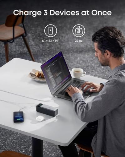 Anker 737 Power Bank, 140W 24,000mAh 3-Port Laptop Charger, Smart Display