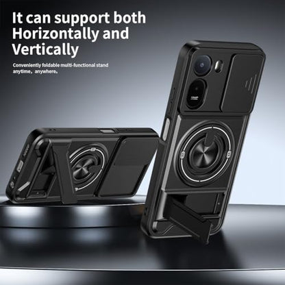 Compatible with REDMI A7 Pro 4G Case Cover,Compatible with Xiaomi Redmi A7 Pro 4G 25128RN17Y 25128RN17A 25128RN17L with Slide Camera Cover Phone Stand Protective Case Black - color: Black, size: Compatible with REDMI A7 Pro 4G