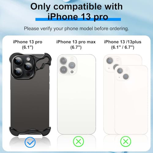 Frameless Phone Case Crafted for iPhone 13 Pro Black - color: Aluminum Black, size: iPhone 13 Pro