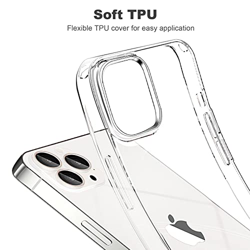 JJGoo Compatible with iPhone 13 Pro Max Case Clear, Transparent Soft Shockproof Protective Slim Thin Bumper Cover Phone Case - color: Clear