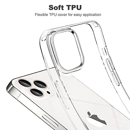 JJGoo Compatible with iPhone 13 Pro Max Case Clear, Transparent Soft Shockproof Protective Slim Thin Bumper Cover Phone Case - color: Clear