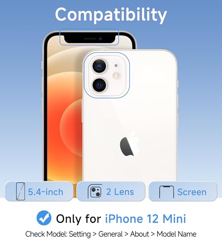 USLAI Case for iPhone 12 Mini, Anti-Yellowing, Crystal Clear Back, Shockproof & Military‑Grade Drop Protection - Transparent - color: Clear, size: iPhone 12 Mini