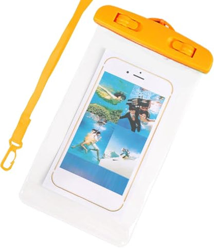 Phone Waterproof Pouch Touchscreen Compatible Cycling Smartphone Bag for Beach Cruise Vacation Swimming Kayaking Diving Travel Orange - color: Orange