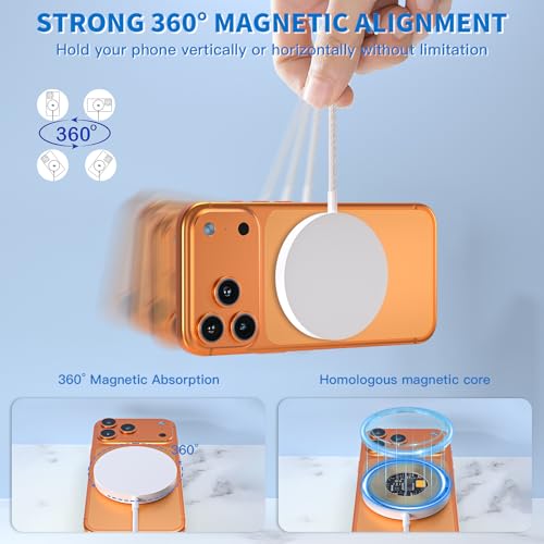 [Apple Certified] Magnetic Wireless Charger, 10FT Long 25W iPhone Magsafe Charger Fast Phone Charging Pad Wireless Magnetic Braid Cable Charge for iPhone 17/17 Pro/17 Pro Max/Air/16 ProMax/15/14/13/12