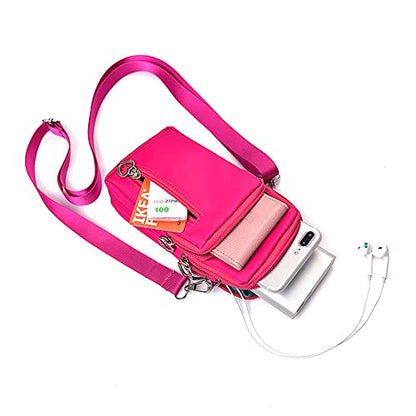 Women Crossbody Cell Phone Purse Case Armband Bag for iPhone 12 13 Mini 14 15 Plus 11 Pro Max Google Pixel 6a 7a 8a 6 7 8 Pro - color: Rose Red
