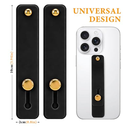 2-Pack White Silicone Phone Strap with Kickstand - Versatile Grip & Holder for Most Phones and Cases (Black * 2) - color: Black * 2