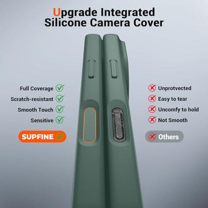 SUPFINE Silicone & Magnetic for iPhone 16 Pro Max Case - color: Acacia Green, size: iPhone 16 Pro Max