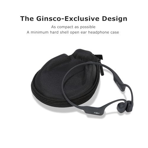 Ginsco Universal Bone Conduction Headphone Case Compatible with SHOKZ New OpenRun Pro 2/Pro 2 Mini/OpenRun/OpenSwim Open-Ear Sport Headphones, Compatible with Raycon/CXK/Ogogrs/MRYTKY etc (Black) - color: Black