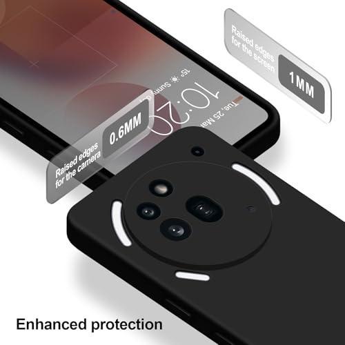 Silicone Case for Nothing Phone 3A Pro, Black | Soft Silicone Silky Touch Easy Clean, Shockproof Slim Phone Cover, Upgraded Camera Protection, Anti-Scratch Microfiber Lining - color: Black, size: Nothing Phone 3A Pro