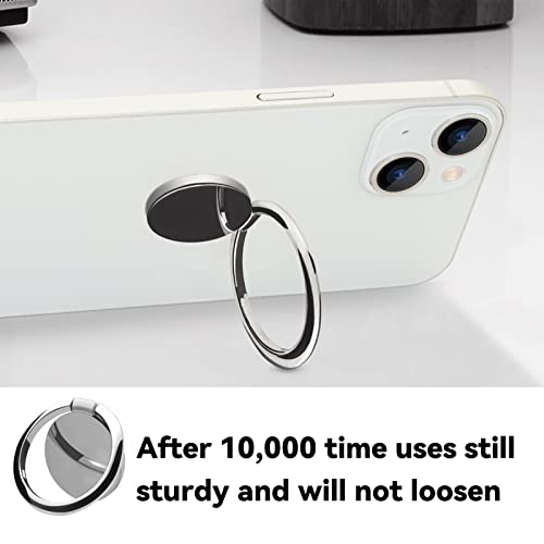 Metal Cell Phone Ring Holder Finger Ring Stand, 360 Degree Rotation Ring Kickstand Grip Holder for Magnetic Car Mount, Silver - color: Silver