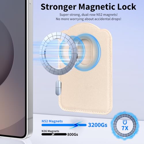 Magnetic Wallet for Samsung Galaxy S26 S25 S24 Series, Fold 8 Ultra with Magsafe Case, for iPhone 17-12 Series, RFID Blocking Leather Magnetic Card Holder | Holds 3 Cards | Desert Gold - color: Desert Gold