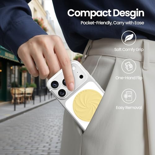 ORNARTO Vortuxe for MagSafe Phone Grip with Kickstand, Yellow - color: Buttercream Yellow
