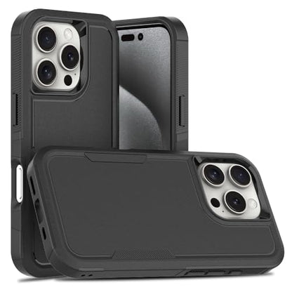 Heavy‑Duty Rugged Anti‑Drop Shockproof Protective Phone Case for iPhone 16 Pro, Durable Protective Shell, Black - color: Black, size: iPhone 16 Pro
