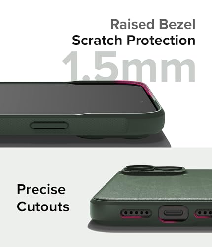 Ringke Onyx for iPhone 15 Pro Case, [Compatible with MagSafe] Oil & Dirt Resistant, Individual Lens Covers for Cameras, Non-Slip Enhanced Grip Lightweight Cover - Magnetic Dark Green | Compatible with MagSafe, Anti-Fingerprint, Slim & Lightweight, Full-Co