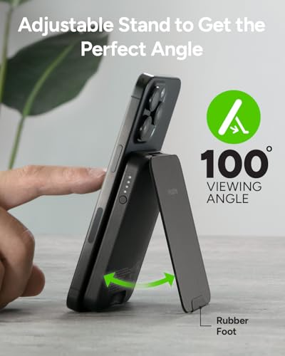 Mophie snap+ Juice Pack mini with Stand (2023) - 5000mAh Magnetic Portable Charger, MagSafe & Wireless Charging Compatible, USB-C to USB-C Cable Included - style: Juice Pack Mini w/ Stand