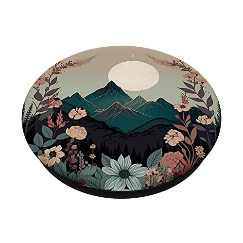 Boho Chic Floral Wreath Forest Nature Mountain Cute Pastel PopSockets Adhesive PopGrip - style: Adhesive PopGrip