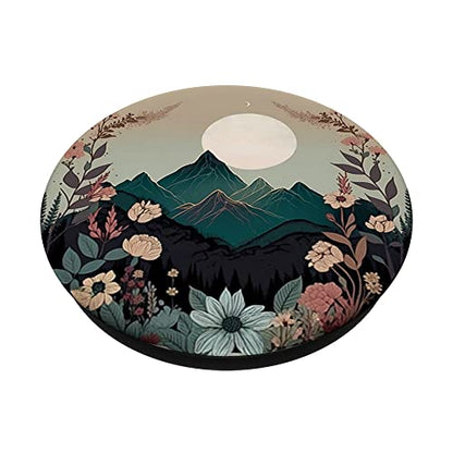 Boho Chic Floral Wreath Forest Nature Mountain Cute Pastel PopSockets Adhesive PopGrip - style: Adhesive PopGrip