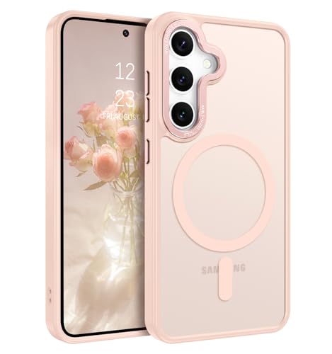 BENTOBEN Magnetic for Samsung Galaxy S24 Plus Case [Compatible with Magsafe] Translucent Matte Slim Thin Shockproof Anti-Yellow Women Men Protective Phone Cover for Samsung Galaxy S24 Plus 6.7",Pink - color: Pink