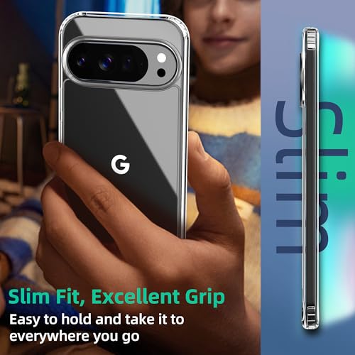 ONES for Google Pixel 10 Pro / 10 Slim Case Clear, PC + TPU Hybrid, Military-Grade Drop Gurad, Anti-Yellowing, Anti-Slip, Shockproof Silicone Hard Cover, Scratch Resistant, Transparent Case - color: HD Highly Clear, size: Pixel 10Pro / 10