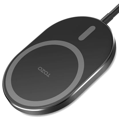 TOZO New Anti-Slip Aircraft-Grade Aluminum Wireless Charger 15W Max Fast Wireless Charging Pad Compatible with iPhone 17/17 Pro/17 Pro Max/Air/16/15/14/SE Series, Samsung Galaxy S25/S24/S23