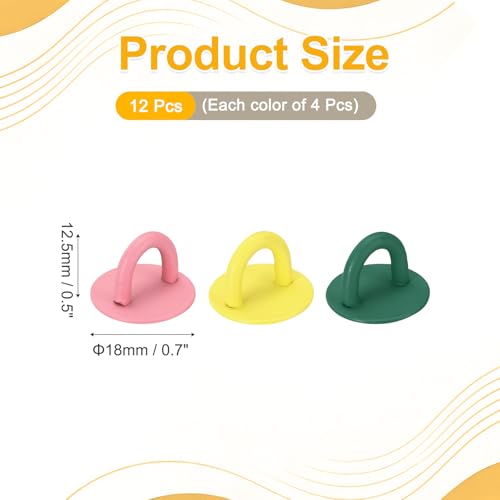 12Pcs Phone Ring Holder (0.7 Inch) - Adhesive Round Shaped Phone Finger Grip Hook Smartphones Keychain Ring Charm Loop for DIY Tablet Case Accessories, Green/Rose Red/Yellow - color: Green/Rose Red/Yellow