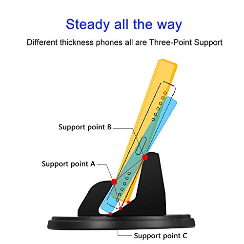 SRUNP Dashboard Phone Holder for Car [Vertical Horizontal 360 Rotate] Car Phone Mount, Cell Phone Holder Compatible with iPhone 17 16 15 14 13 12 Pro Max Samsung Android Smartphones and More