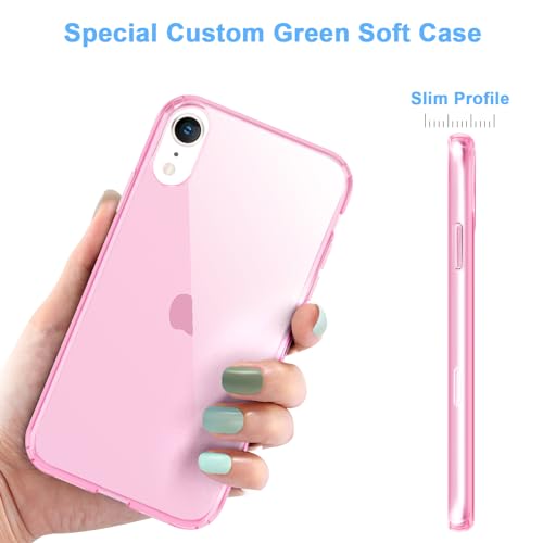 JJGoo Compatible with iPhone XR Case Clear Soft Transparent Shockproof Protective Slim Thin Bumper Phone Cover for XR, Clear Pink - color: Pink