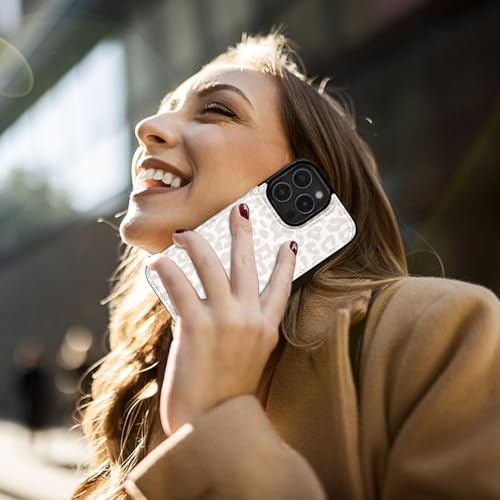 HAOPINSH for iPhone 16 Pro Max Case Wallet with Card Holder, White Leopard Cheetah Pattern Back Flip Folio PU Leather Kickstand Card Slots Case for Women Girls, Double Magnetic Clasp Shockproof 6.9" - color: White Leopard