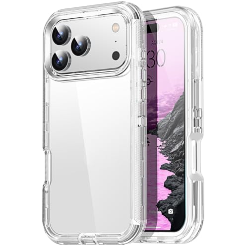 AICase for iPhone 17 Pro Max Case Clear 3 in 1 Heavy Duty Drop Protection Full Body Rugged Shockproof/Dust Proof 3-Layer Military Protective Tough Durable Cover for iPhone 17 Pro Max 6.3"_910 - color: C_Clear, size: iphone 17 Pro Max