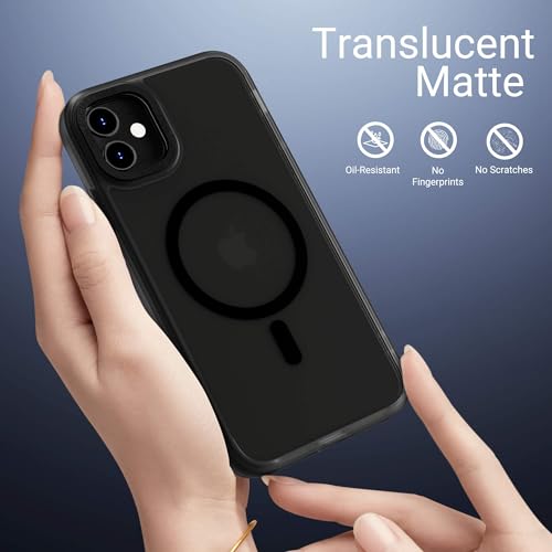 ULAK Case for iPhone 12/12 Pro Case, Compatible with MagSafe, Black/Mag | Shockproof Magnetic Women Girls Anti-Scratch Protective Phone Case Designed for iPhone 12 & iPhone 12 Pro 6.1 inch - color: Black/Mag