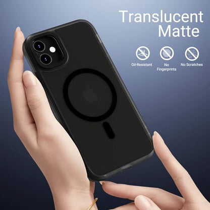 ULAK Case for iPhone 12/12 Pro Case, Compatible with MagSafe, Black/Mag | Shockproof Magnetic Women Girls Anti-Scratch Protective Phone Case Designed for iPhone 12 & iPhone 12 Pro 6.1 inch - color: Black/Mag