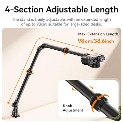 ULANZI ZJ02 Camera Desk Mount Stand Overhead Magic Articulating Arm