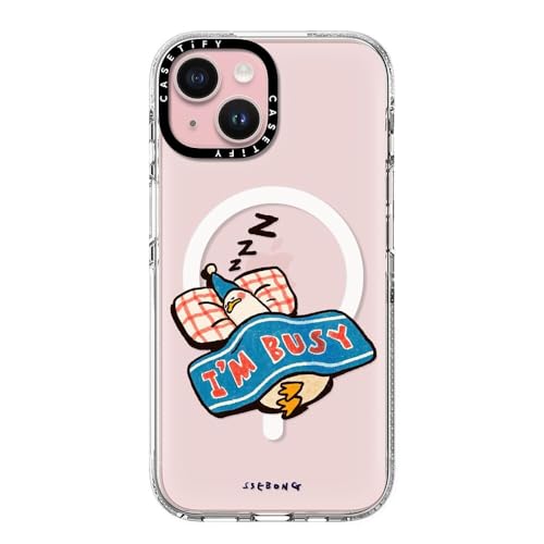 CASETiFY for iPhone 15 Case - Impact Clear Compatible with MagSafe | Not Yellowing | 6.6 ft. 3X Military Grade Drop Protection | I'm so busy | Clear - color: I'm so busy, size: Iphone 15 (6.1")