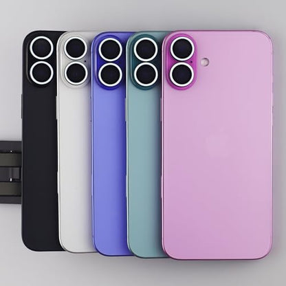 Luminous Camera Lens Protector for iPhone 16/16 Plus Individual Metal Ring Tempered Glass Glow in The Dark Lens Cover (2PCS) (White, for iPhone 16/16 Plus) - color: White