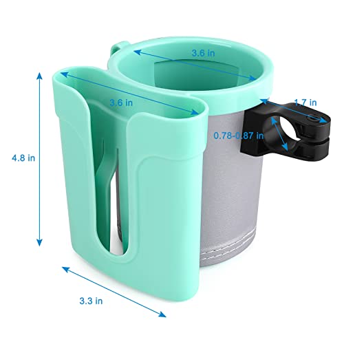 Accmor 3-in-1 Bike Cup Holder with Cell Phone Keys Holder, Bike Water Bottle Holders, Universal Bar Drink Cup Can Holder for Bicycles, Motorcycles, Scooters, Grey Green - color: Grey Green